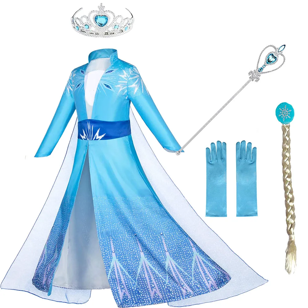 

Princess Dress Elsa Girl Clothing Kids Anna Dress Summer Cosplay Snow Queen Vestido Cosplay Children's Costumes Birthday PartI