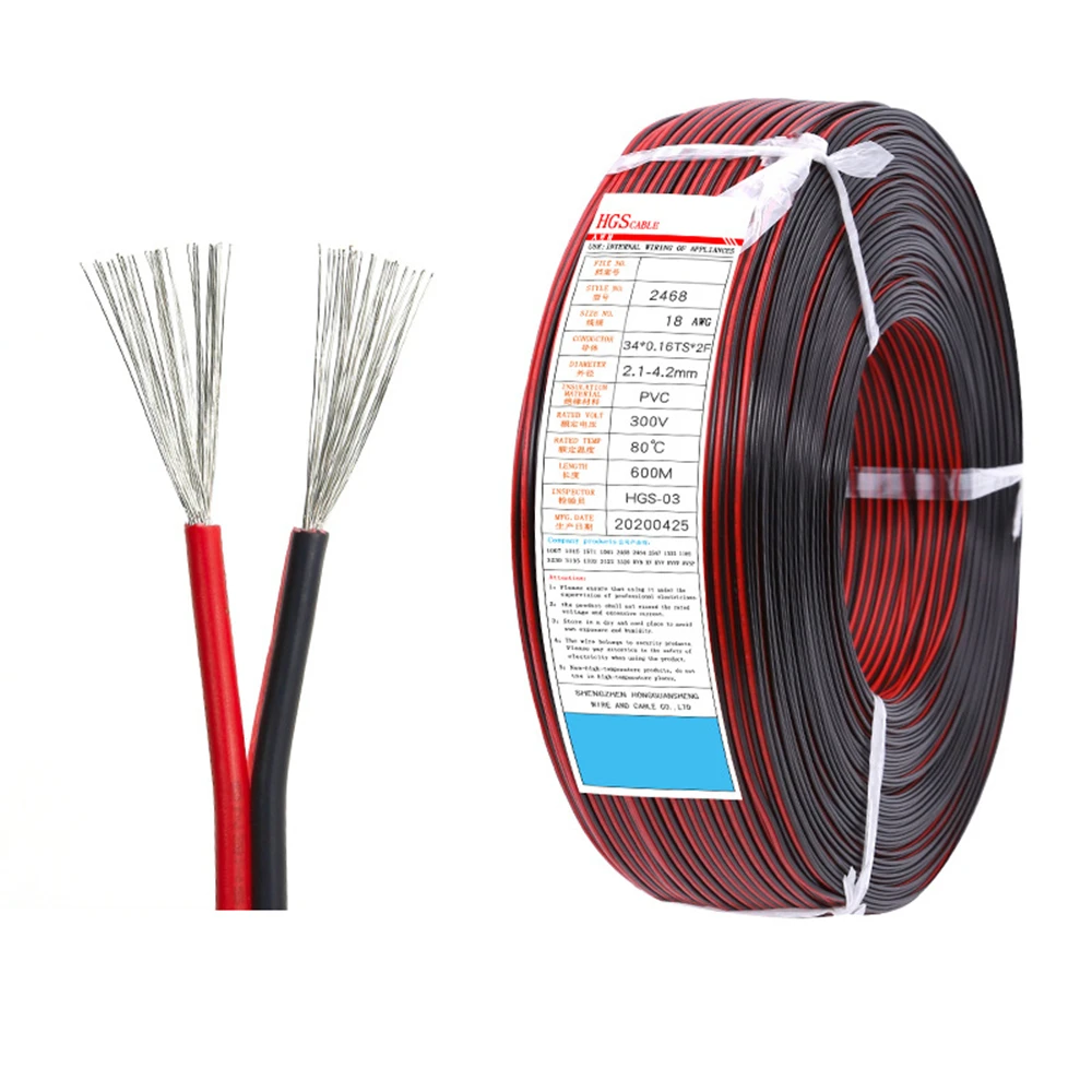10 Mét/lô Dây 18 20 22 24 26 AWG Đỏ Đen Màu Cáp UL2468 2 Pin Đồng Mạ Thiếc Điện Ô Tô dây Điện 300V