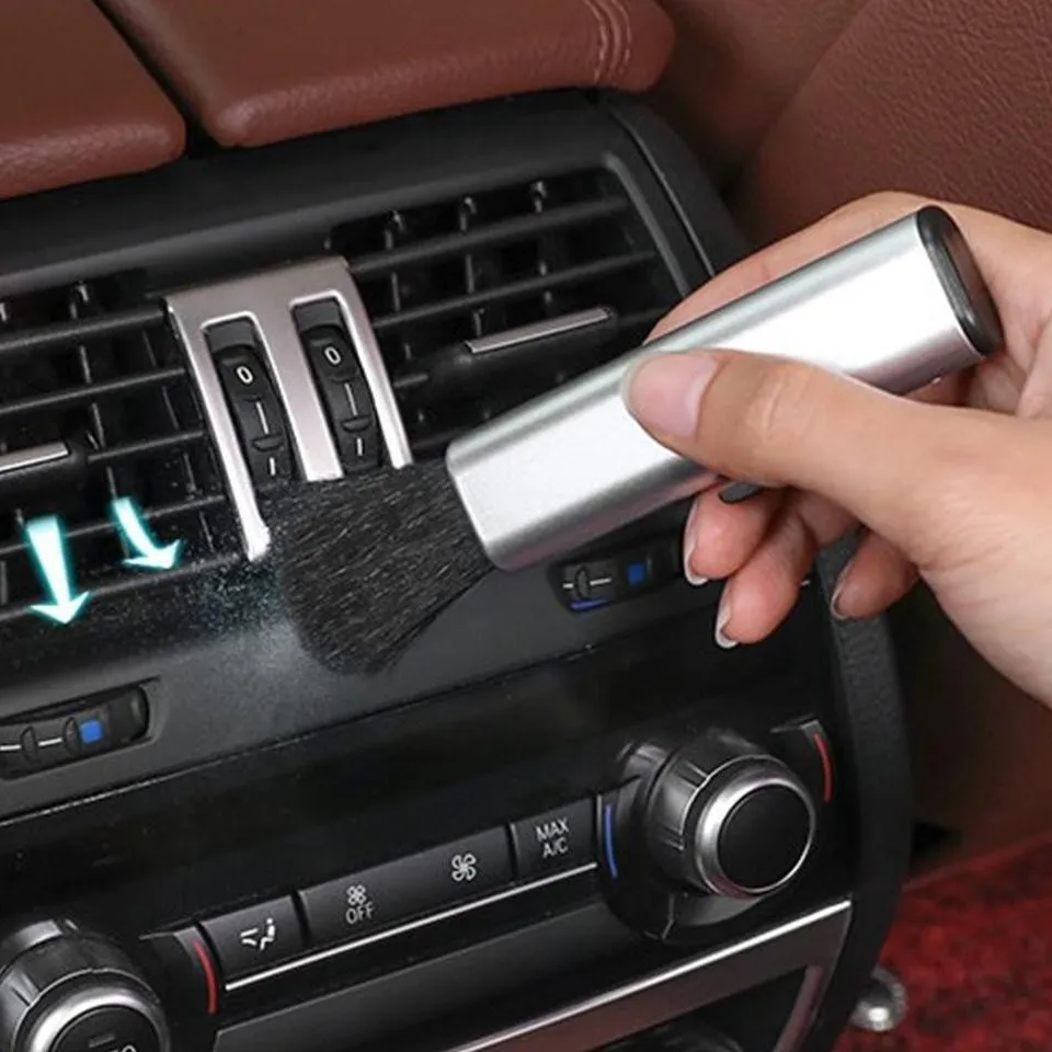 

2PCS Telescopic Car Air Outlet Dashboard Interior Cleaning Brush Dust Remove Tool