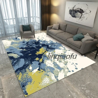 

Nordic style modern minimalist art ink pattern mat Rectangular abstract carpet full of living room bedroom