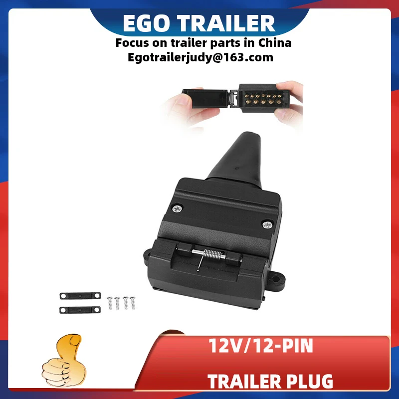 EGO 12 PIN MALE FLAT PLUG TRAILER ADAPTOR CARAVAN CAMPRE WIRING TRUCK CAR PLUG CONNECTOR