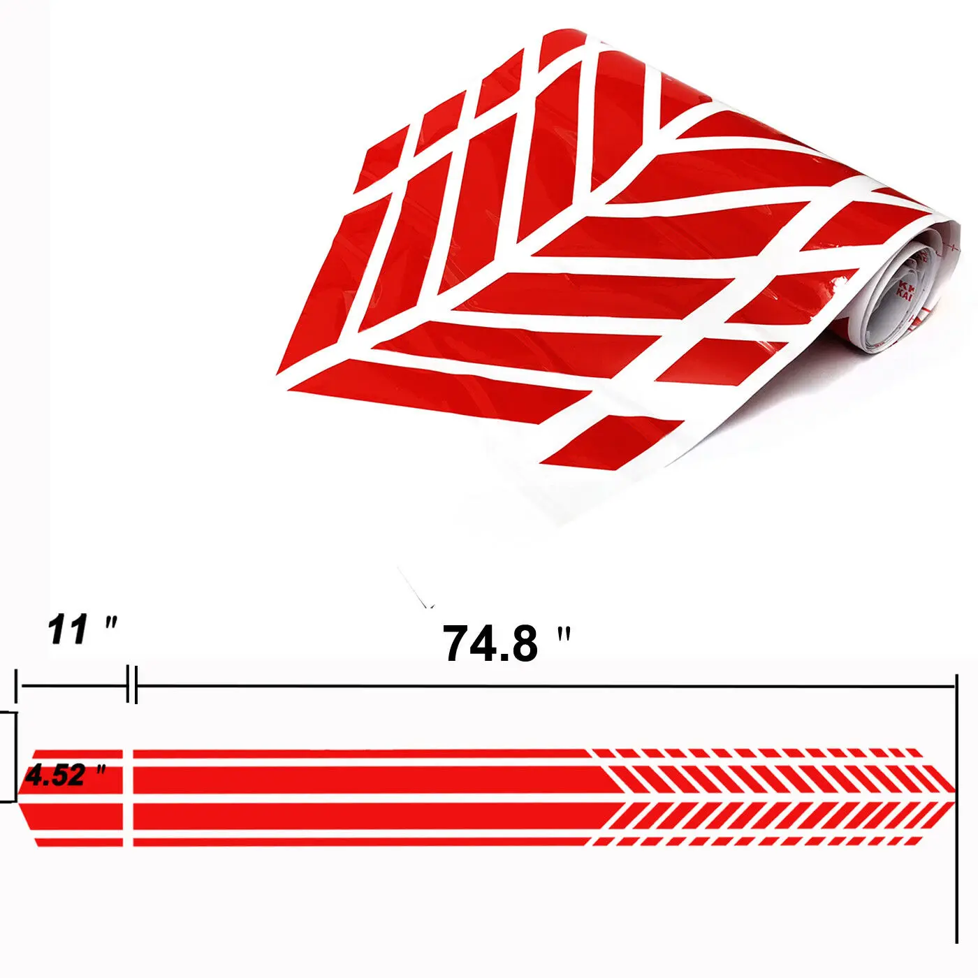 For Ford Mustang Side Skirt Car Body Racing Stripe Sticker Graphic Decals Red