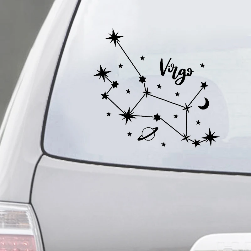 Star Zodiac Constellation Vinyl Sticker Car Window Decor, Horoscope Zodiac Sign Laptop Decals for Apple Pro/Air Decoration view 2