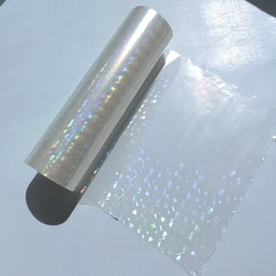 Broken Glass 21CM X L120M  Hot Holography Transparent Stamping Foil for Paper Plastic and Film PP PE Material DIY Colorful Card