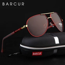 BARCUR Vintage lunettes de soleil en aluminium hommes revêtement polarisé lunettes de soleil classiques femmes ombre mâle accessoires de conduite