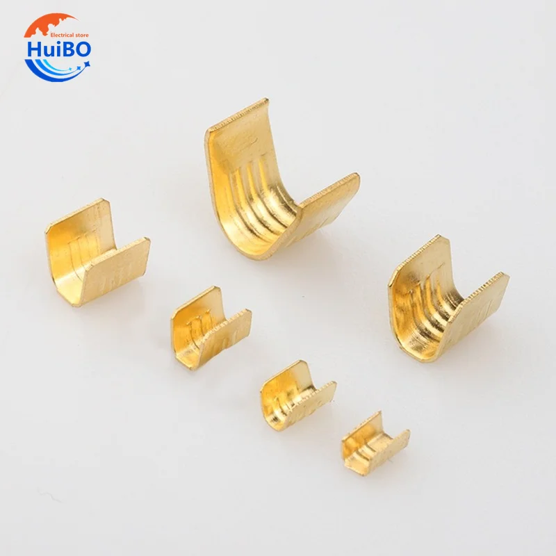 100pcs/lot  U-Shaped Crimping terminal H62 Brass Wire Buckle Poly Wire Nose Wire Connector DJ454TS/T/A/B/C/D  0.2-10mm2