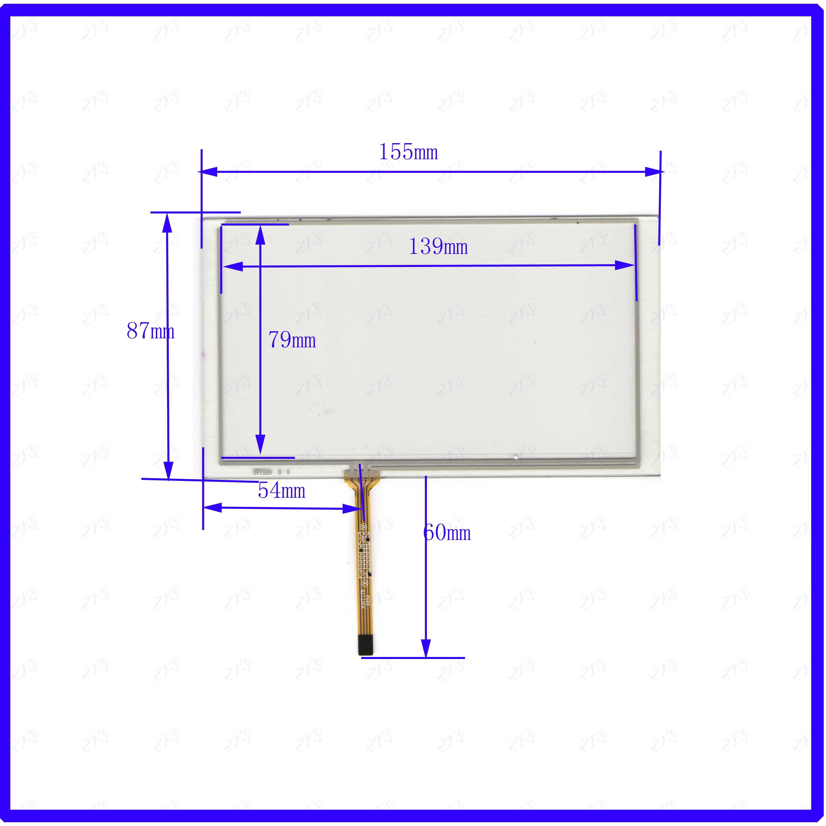 ZhiYuSun XWT529 New  6.2 inch TOUCH Screen panels  155mm*88mm  for GPS  or commercial use post