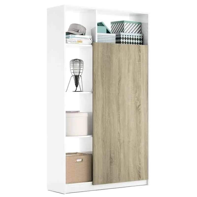 Glitter White and Cambrian Hall cabinet with 5 shelves entrance. 187x100x35cm