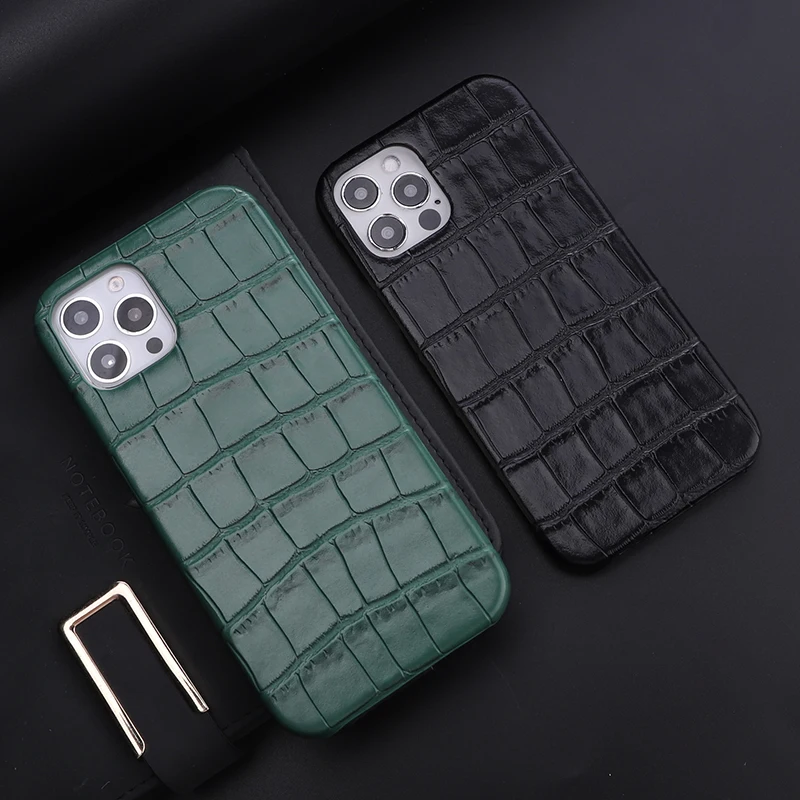 

Leather Crocodile Phone Case iPhone 11 12 13 14 15ProMax 7 8 Plus X XS Cover Luxury Shockproof Back Case