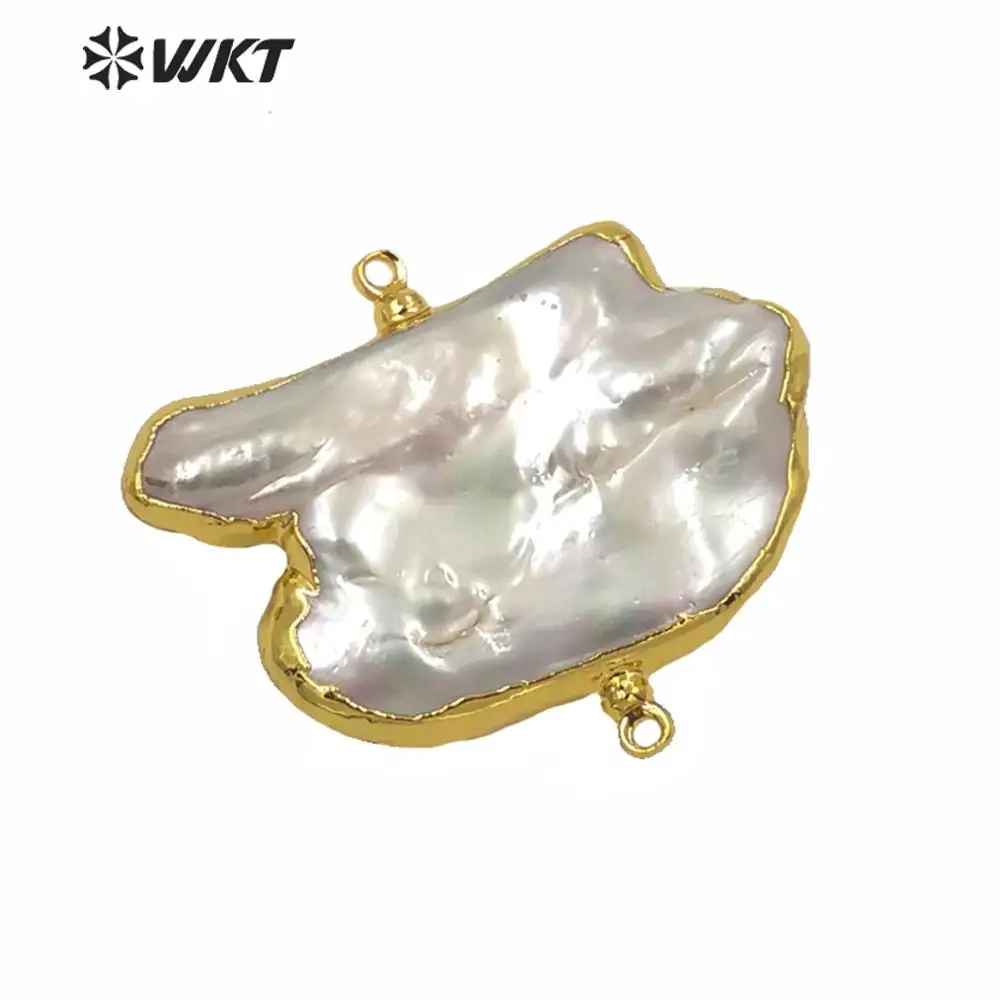 

WT-JP240 Most Populared Natural Freshwater Pearl Pendant Fashion Jewelry Making Connectors Irregular Shape Crafts