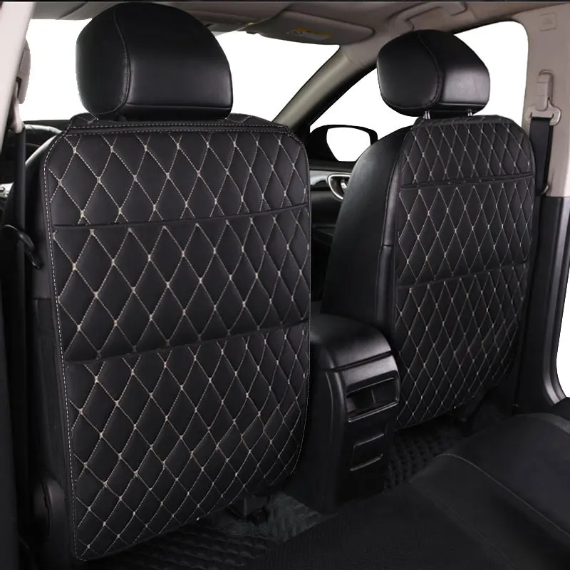 PU car seat back bag high-quality car interior suitable for most cars car interior storage bags for items leather kick pad