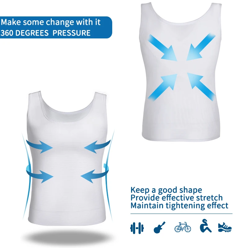 Erkek Vücut Şekillendirici Karın Zayıflama Kılıf Karın Shapewear Sıkıştırma Gömlek Jinekomasti Korse Bel Eğitmen Kemeri Spor Üstleri