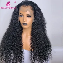 30 Polegada afro kinky encaracolado frente do laço peruca de cabelo humano ondulado e molhado t parte peruca de fechamento de renda marrom perucas frontais encaracoladas profundas para mulher