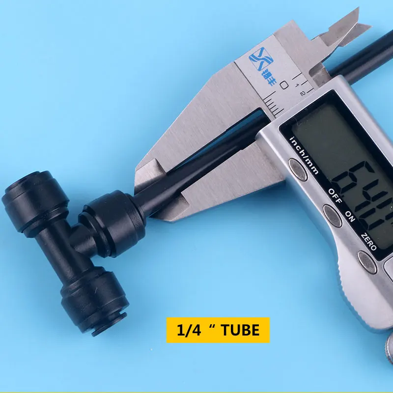 1/4" tube Black 3 way Union Tee Quick Connector 702 Low Pressure Misting Nozzles System Coupling Adapters RO Water Filter