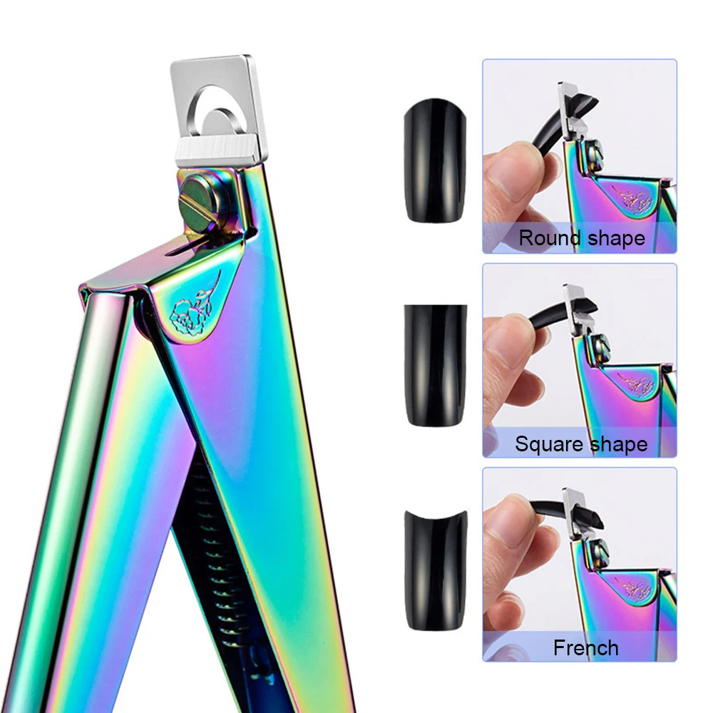 Professional U-shaped Nail Clippers Straight Edge Acrylic Nail Clipper Tips Manicure Cutter Guillotine Cut False Nails Tools