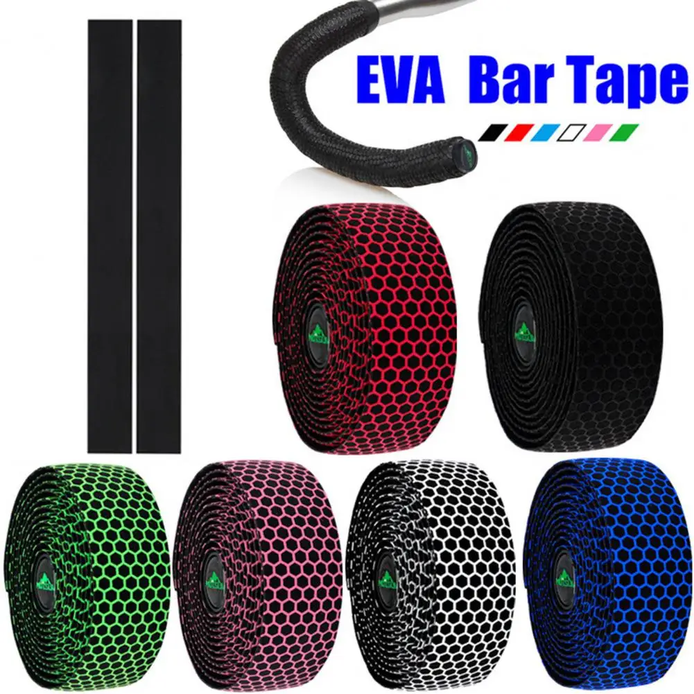 1 Set Bicycle Handlebar Tape Anti Skid EVA Bike Grip Tape Honeycomb Design Bicycle Handle Bar Cover Cycling Accessories