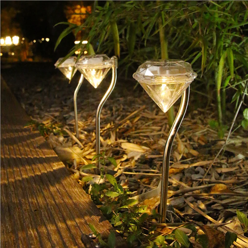 

OURFENG LED Solar Light Outdoor Diamond Lawn Lamps Waterproof IP65 Landscape Lights Garden Park Path Corridor Patio Decoration