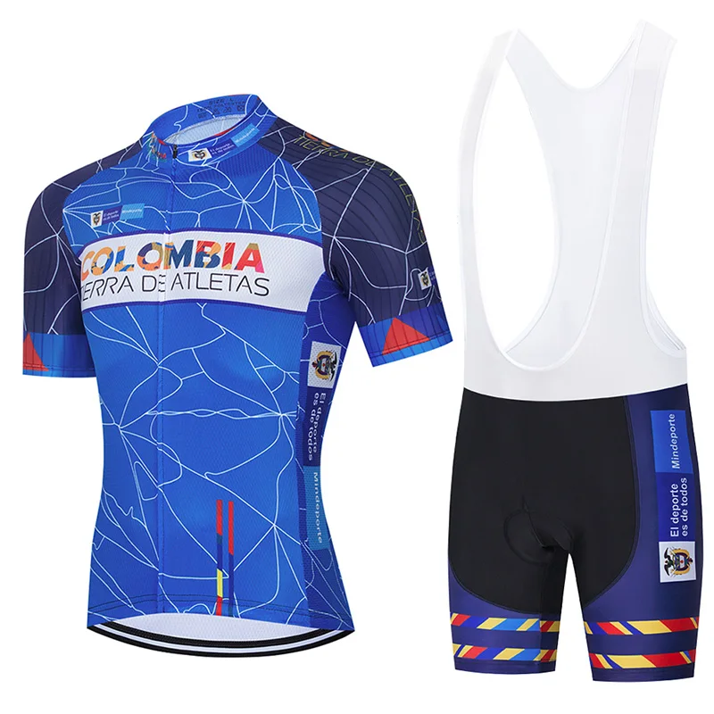 2023 Team Colombia Cycling Jersey 9D Set Men‘s Blue Cycling Wear Bike Clothes Bicycle Clothing MTB Cycling Clothing Cycling