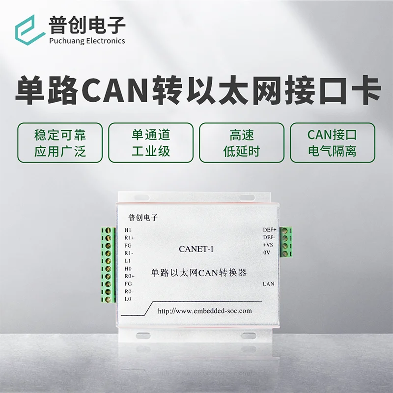 Canet-i Single Channel Intelligent Can to Ethernet Adapter (flow 6500 Frames / S, Compatible with ZLG)