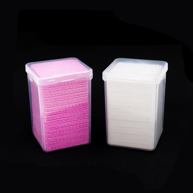 170 Stks/pak Niet-pluizende Roze Papier Katoenen Doekjes Wimper Lijm Remover Veeg Schoon Katoen Vel Nagels Art Cleanin Cleaner pads