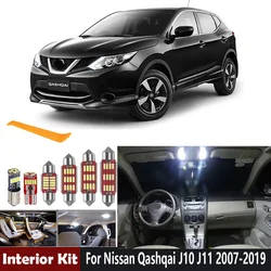 15Pcs Car Led Bulbs Canbus Led Interior Light Kit For 2007-2018 2019 Nissan Qashqai J10 J11 2020 2021 Dome Trunk License Lamp