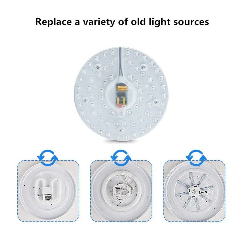 1pcs Led retrofit lamp round super bright high light source module ceiling lamp led wick home energy saving 12W18W 24W 36W