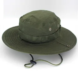 Panama Bucket Hat Outdoor Men Summer Fishing Hunting Safari Boonie Cotton Unisex Women Summer Bob Sun Camo Amy Green