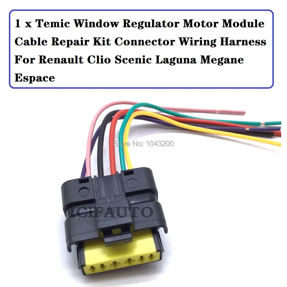 Connector of Temic Window Regulator Motor Module Harness For Renault Clio Scenic Laguna Megane Espace 8200325138, 8200478620