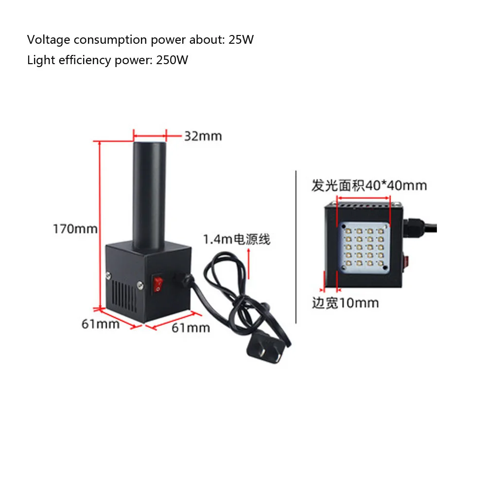 Imagem -03 - Handheld uv Cura Lâmpada 365 Portátil sem Sombra Cola Reparação Placa de Circuito Óleo Verde Lanterna uv Lâmpada Led