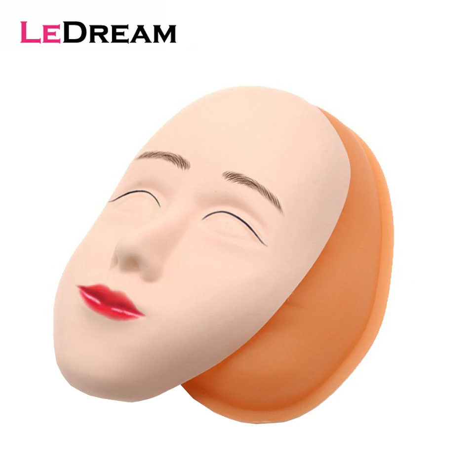 

5D Silicone Fake Tattoo Practice Training Head Face Skin Base Mannequin Doll For Permanent Lip Eyebrow Makeup Tattoo Accessory