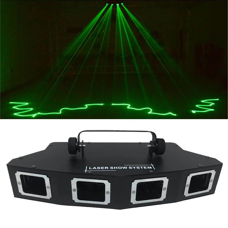 Dj Lights 4Lens Sector DJ Laser RGB 3IN1 Full Color Laser Beam Line Scanne Disco Lazer Good Use For Home Party KTV Night CLub