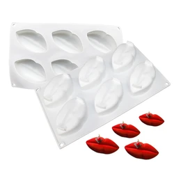 Sexy Lips Dessert Chocolate 3D Cake Mold 6 Holes Art Mousse Silicone Mould Moule Baking Pastry Silikonowe Moule Pan