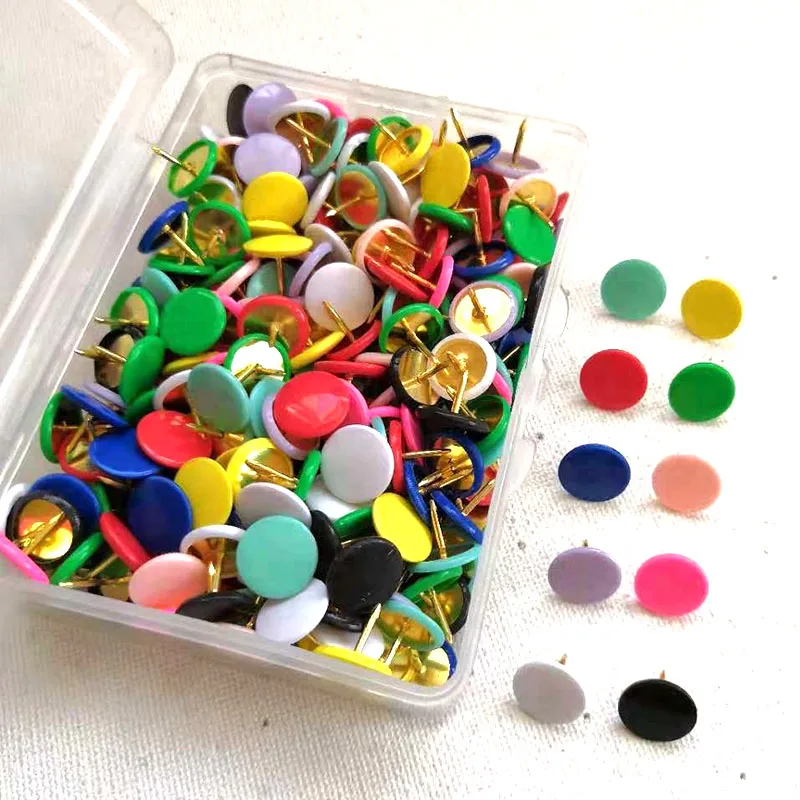 100pc Upholstery Thumbtack Pins Color Decorative Tack Sofa Stud Flat Wall Studs Fasteners Pushpin Furniture Nail  Hardware AA