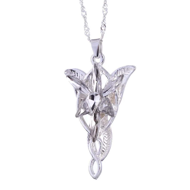 

20PCS/Lot Arwen Evenstar Necklace The Elves Princess Fashion Crystal Cubic Zirconia Stone Pendant For Women Wedding Gift