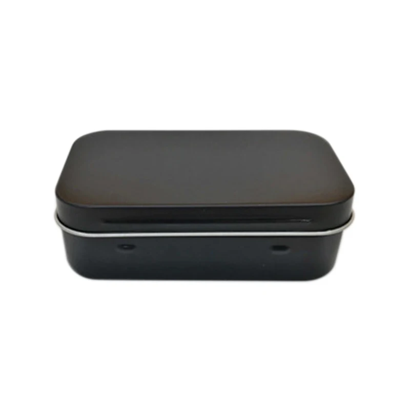 Promotion! 95x60x21mm Black Tin Box Black Metal Box With Matte Candy Box Small Box