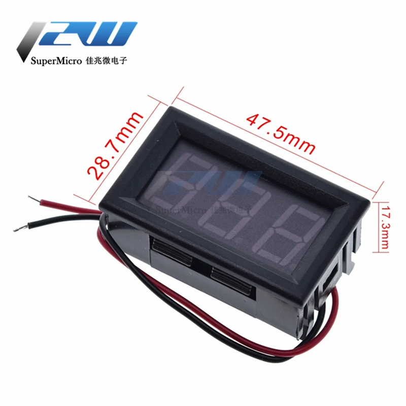 Digital Voltmeter DC 4.5V to 30V Digital Voltmeter Voltage Panel Meter Red /Blue /Green For 6V 12V  Electromobile Motorcycle Car