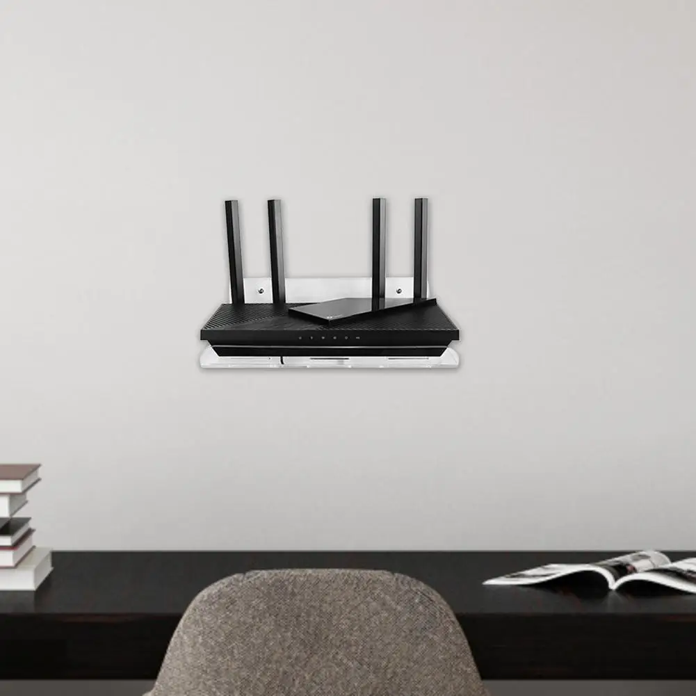 WiFi Router Halterung Multifunktionale Klar Acryl Wireless Router Wand Hängende Lagerung Regal für Wohnzimmer