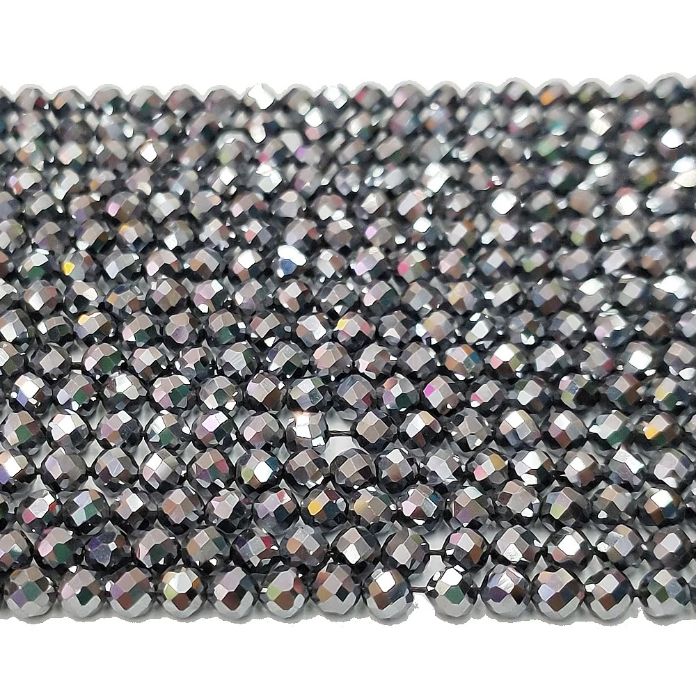 Natural Stone Titanium Magnet Faceted Loose Beads 2-6mm Fine Titanium Magnet Beads for DIY Bracelets Necklaces Earrings Jewelry