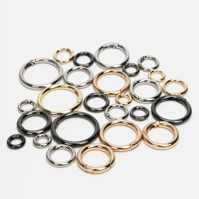 AIJJU 20Pcs Openable Keyring Metal Spring Gate O Ring Leather Bag Belt Strap Buckle Dog Chain Snap Clasp Clip Trigger Luggage