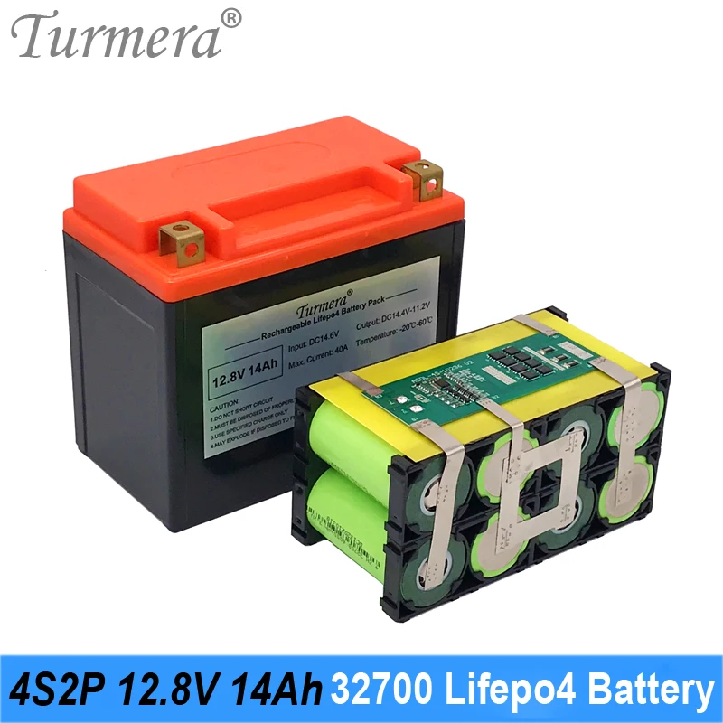 12.8V 14Ah 32700 Lifepo4 Batterij Hoge Rate 4S 40A Balans Bms Voor 12V Motorfiets En Ups Vervangen lood-zuur Batterijen Gebruik Turmera