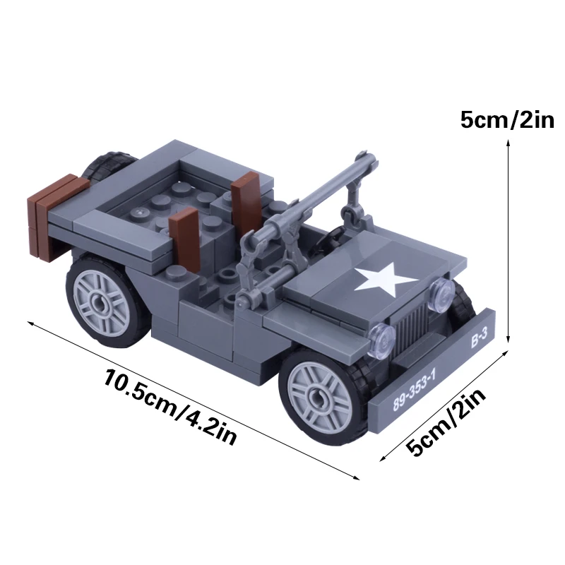 WW2 Building Blocks Car Military Off-road Vehicle German Sd Kfz 222 Armored Car MOC Compatible Solider Figures Gifts For Kids