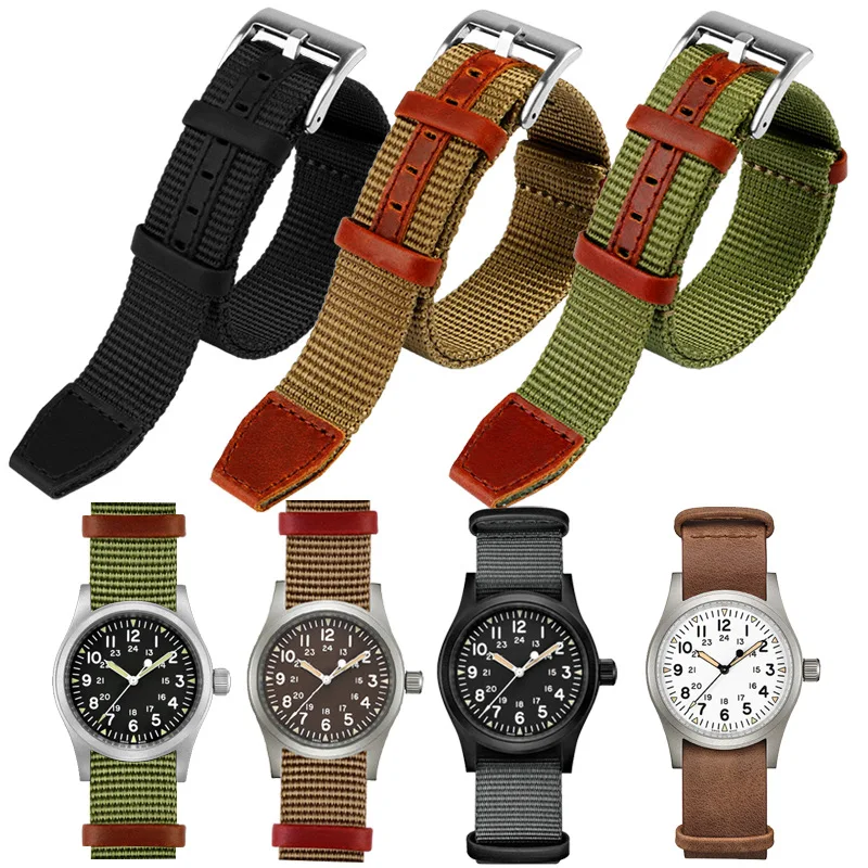 Nylon &Leather watch strap 20mm  watch strap 22mm watch band watchbands Adapt to all kinds of military watches UTHAI G22