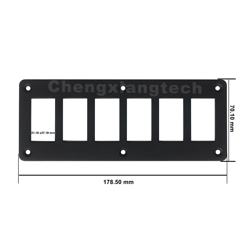 Aluminum 6 Gang Rocker Switch Housing Mount Holder Bracket Panel for Car Boat Caravan Dashbord DIY Installing