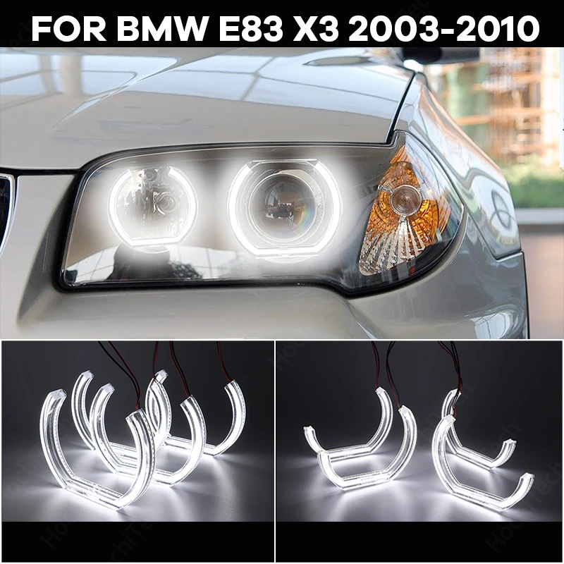 

White Day light Cut Style DRL DTM U Shape Light Crystal Angel eyes DTM Style For BMW E83 X3 2003-2010