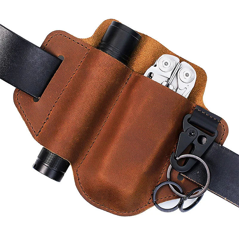 EASYANT Leather Sheath EDC Pocket Organizer with Key Holder Holster Belt Tools Pouch