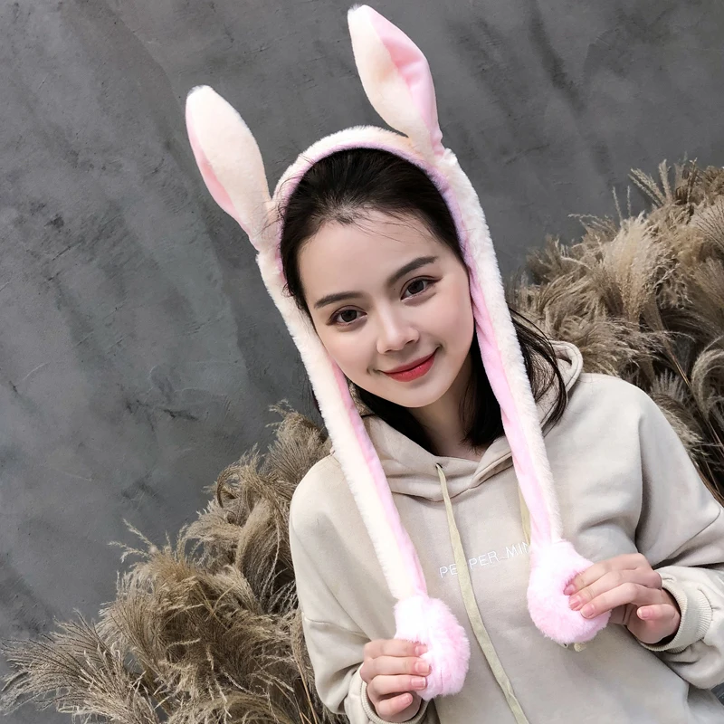 Chapeau Lapin Avec Oreilles Mobiles Et LED – Peluche Douce – Déguisement Pour Femmes, Enfants, Fêtes, Pâques Ou Cosplay