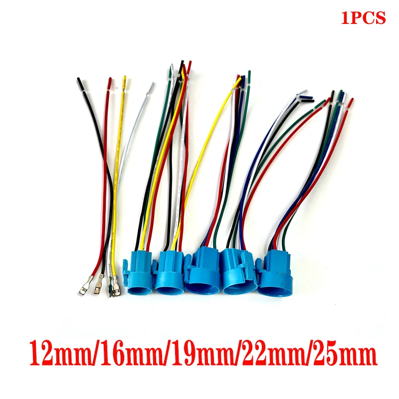 12mm 16mm 19mm 22mm 25mm Cable Socket for Metal Push Button Switch Wiring 2-6 Wires Stable Lamp Light Button
