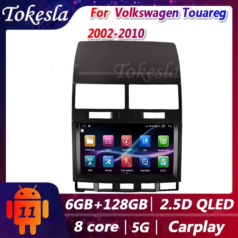 

Tokesla Car Radio For Volkswagen Touareg Android 11 Auto Central Multimedi Bluetooth Dvd Player GPS Navigation 2 din 2002-2010