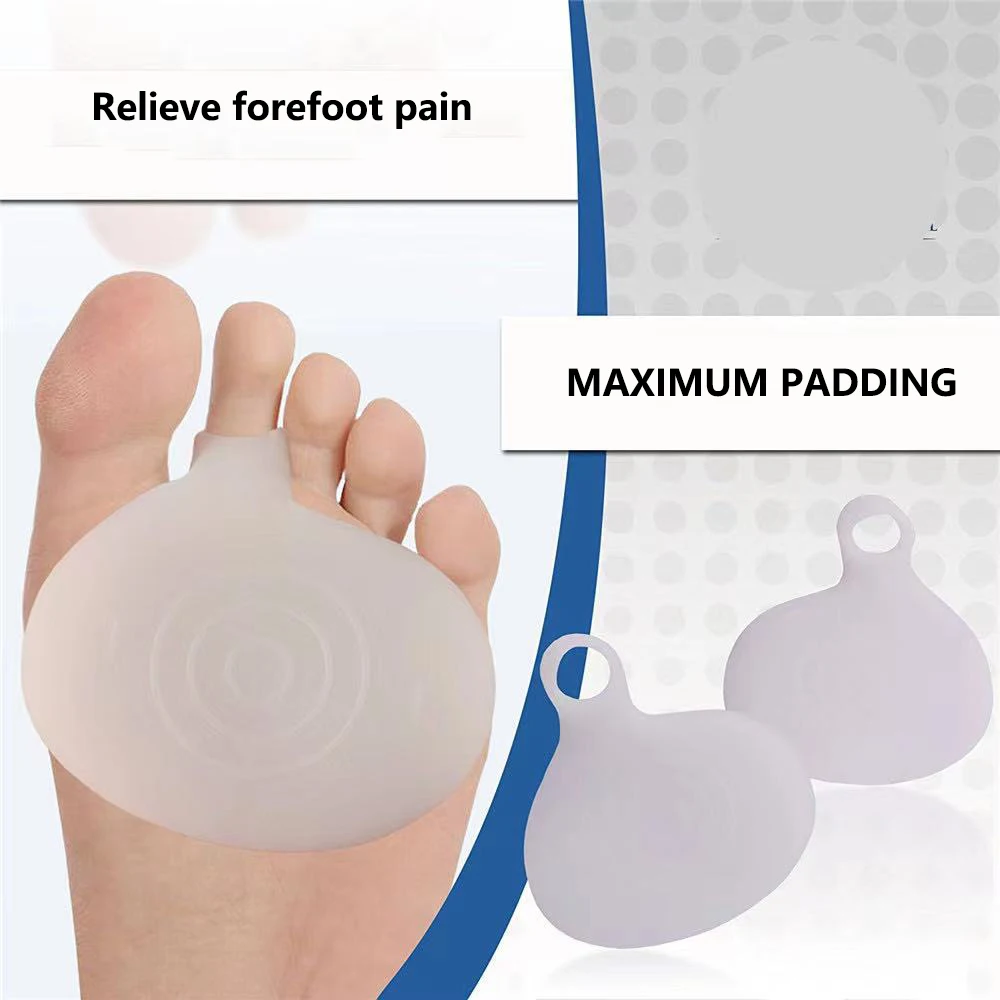 2pcs Soft Silicone Forefoot Shoes Cushion Pads Women High Heels Insoles Non Slip Pain Relief Foot Care Tool Toe Insert Protector