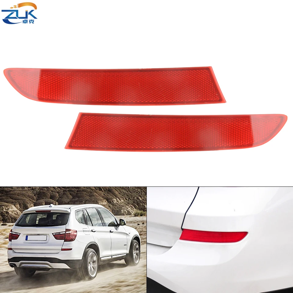 ZUK Car Rear Bumper Reflector For BMW X3 LCI 18d 18i 20dX 20i 28i 35iX F25 2014 2015 2016 2017 63257352209 63257352210